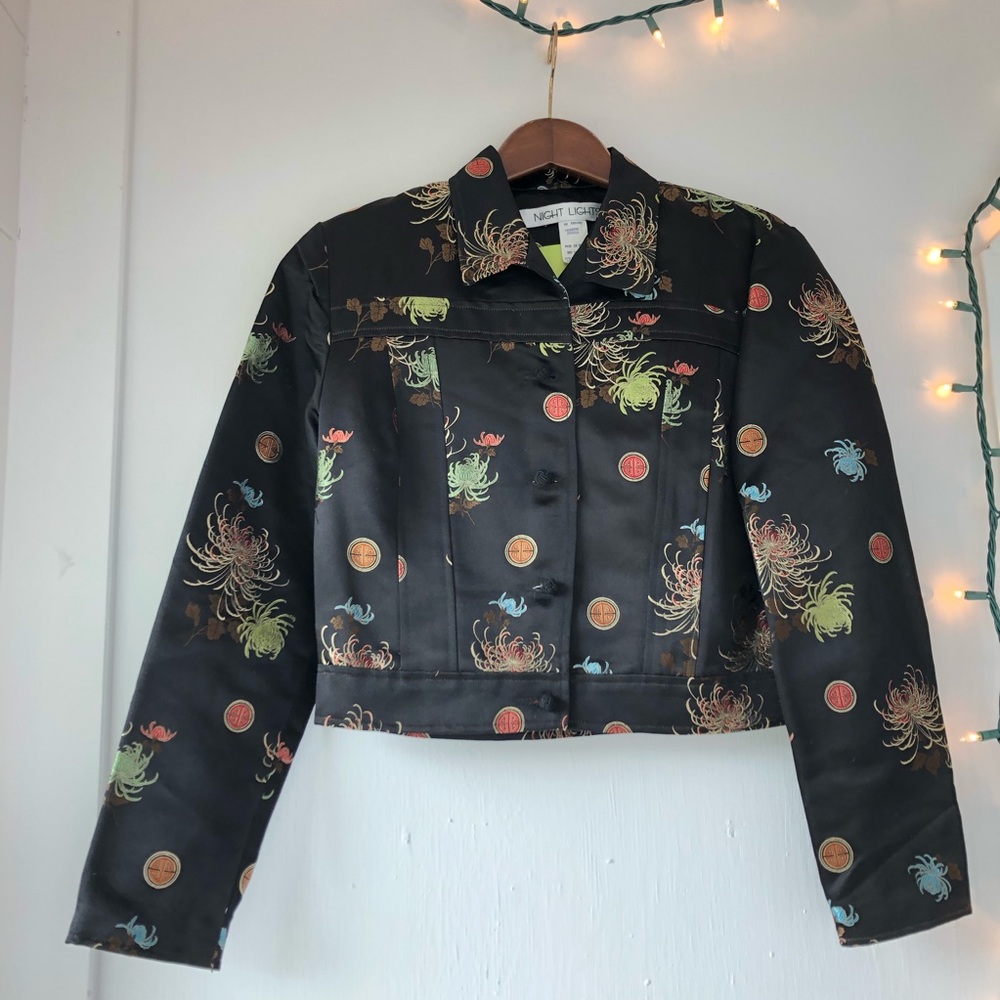 🐴LIKE NEW- Hot 1980’s Silk-Blend Cropped Jacket